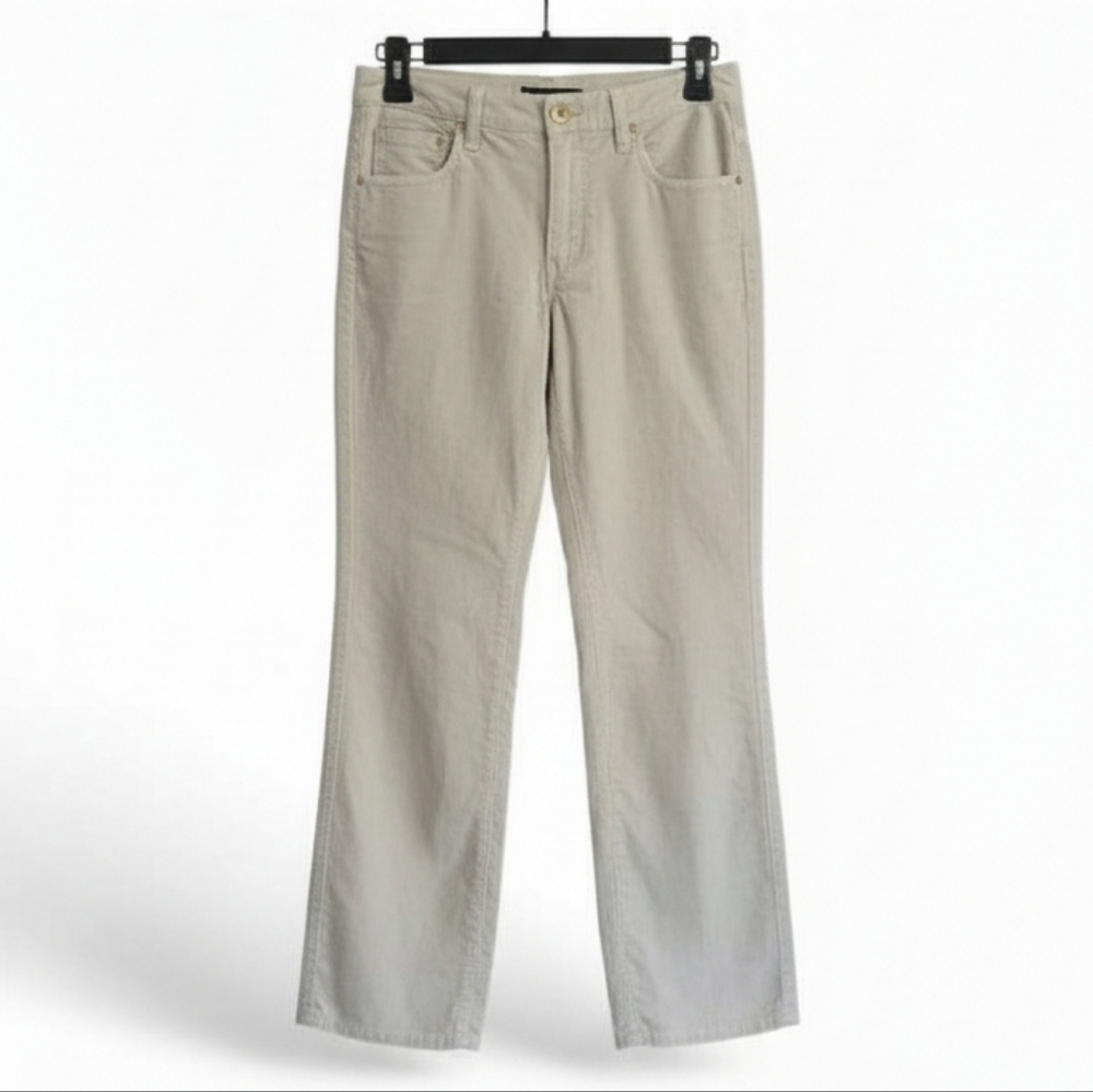 Women's Beige Straight Legged Corderoy Pants